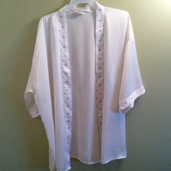 body drama Other - Womans L Body Drama Chic Pink and White Robe for Intimate Comfort